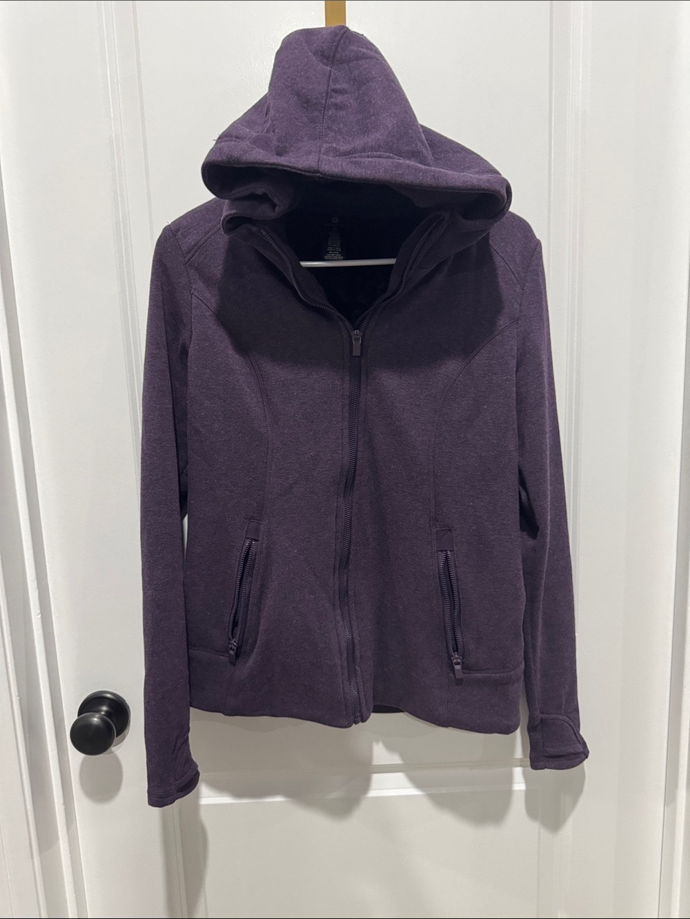 Active Life Womens Dark Purple Full-Zip Hooded Jacket